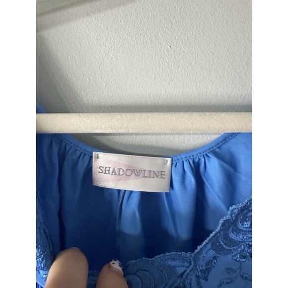 Vintage Nightgown Silky Nylon by Shadowline 1X ROYAL BLUE Petals Collection - Picture 2 of 6